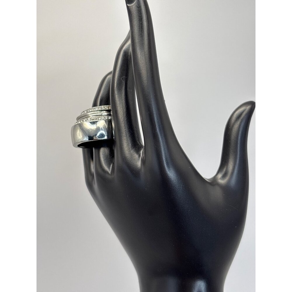 Lane Bryant Silver Tone Stacking Rings Size 9 NEW - Picture 3 of 6